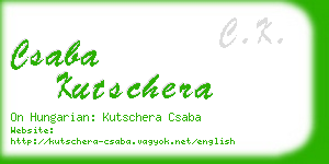 csaba kutschera business card